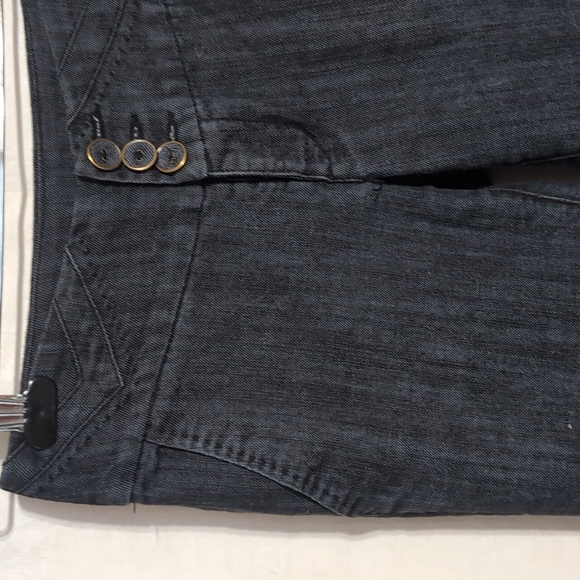 Maurices Dark Blue Denim Trousers Flare Leg Triple Button Size 0 - Picture 2 of 5